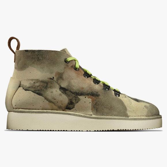 CLARKS ORIGINAL WOMEN'S 8 NALA HIKE OFF WHITE CAMO ANKLE BOOTS VIBRAM - Picture 3 of 5